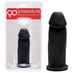 Pênis De Borracha Maciça 13,5 X 3,9 Cm Preto Prazer E Cia ref 07836-p